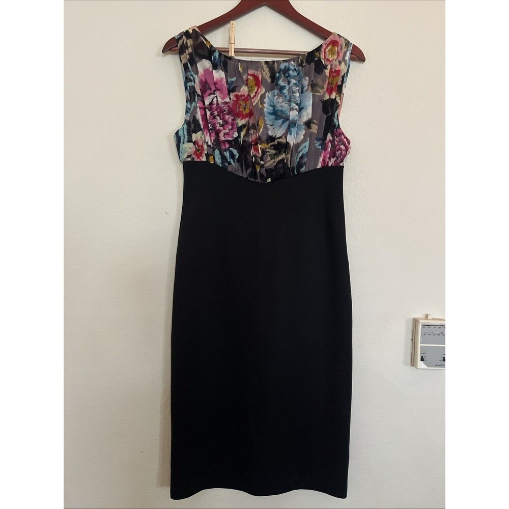 Ted Baker London Sleeveless Silk Bodice Floral Bodycon Pencil Dress SZ 3 US 8